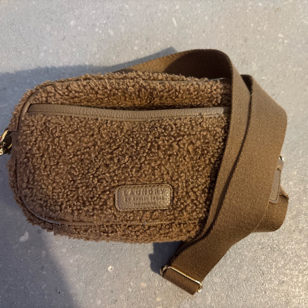 Laundry By Shelli Segal Brown Belt Bag with Plush Texture